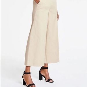 Ann Taylor linen crop wide leg pants
